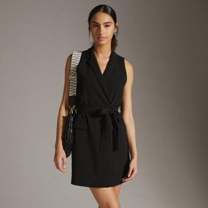 NWT Anthropologie Black Sleeveless Vest Mini Dress XXS